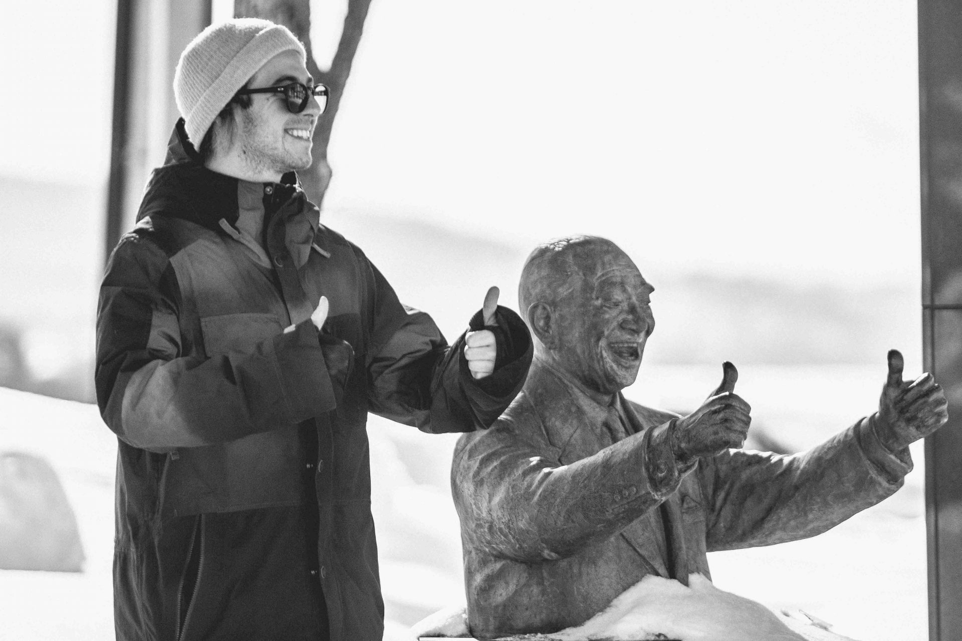 Even the locals smile with this much snow arounf