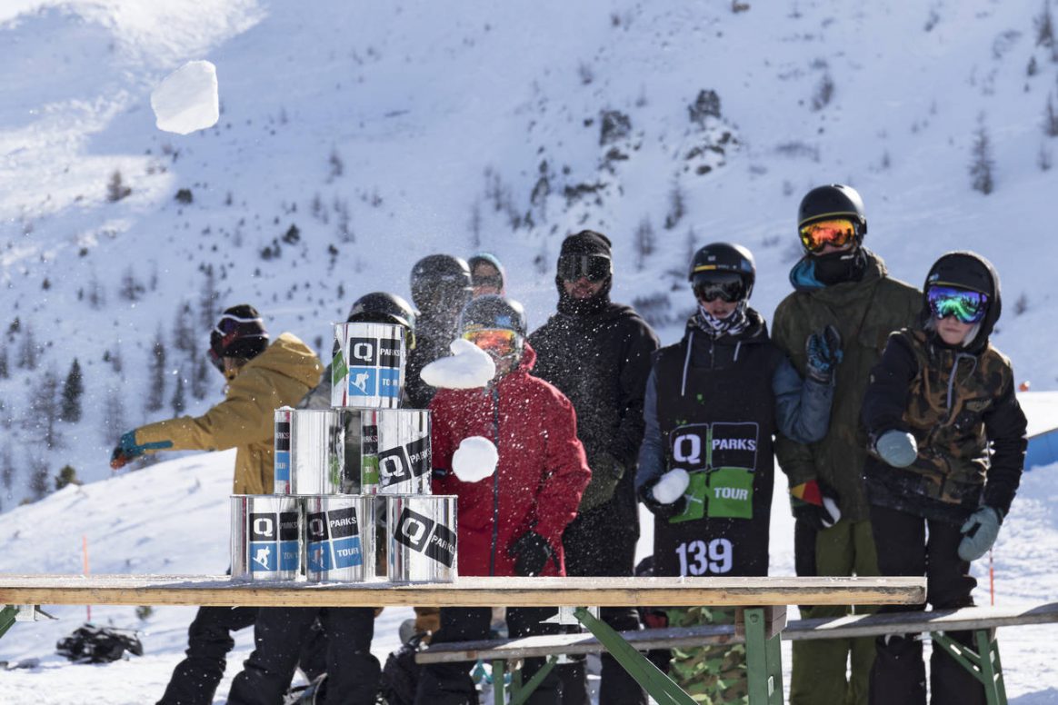 Not just an amazing competition but also fun games await you for the QParks Freeski Tour stop Nock'n'Rock at Snowpark Turracher Höhe captured by Katja Pokorn