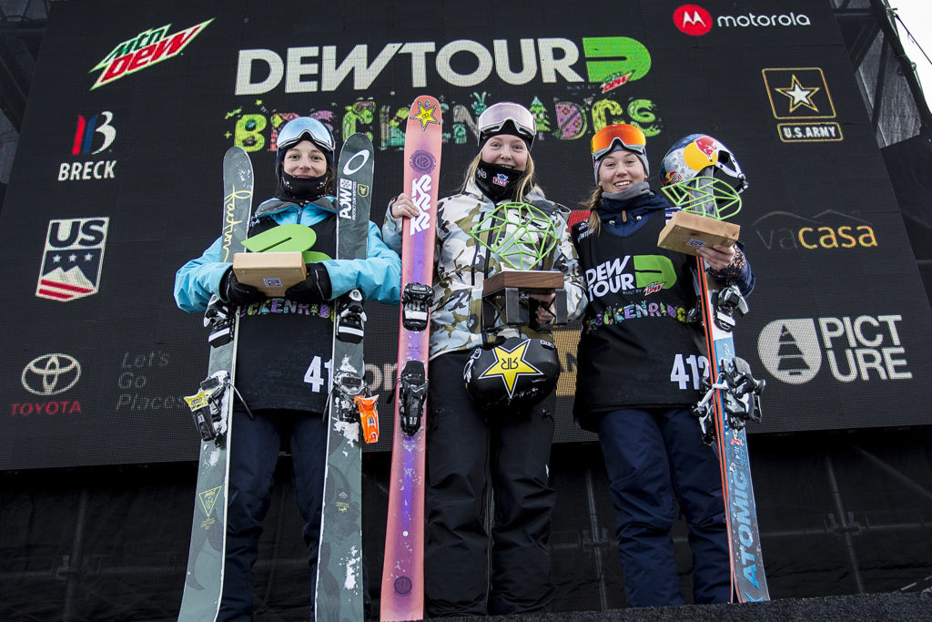 Womens Ski Slopestyle Podium Dew Tour