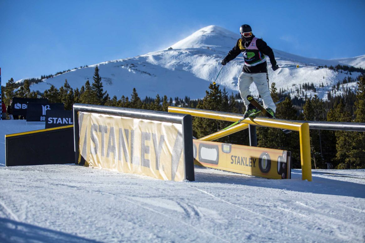 Andri Ragettli competes in ski slopestyle at the 2018 Winter Dew Tour in Breckenridge, Colorado