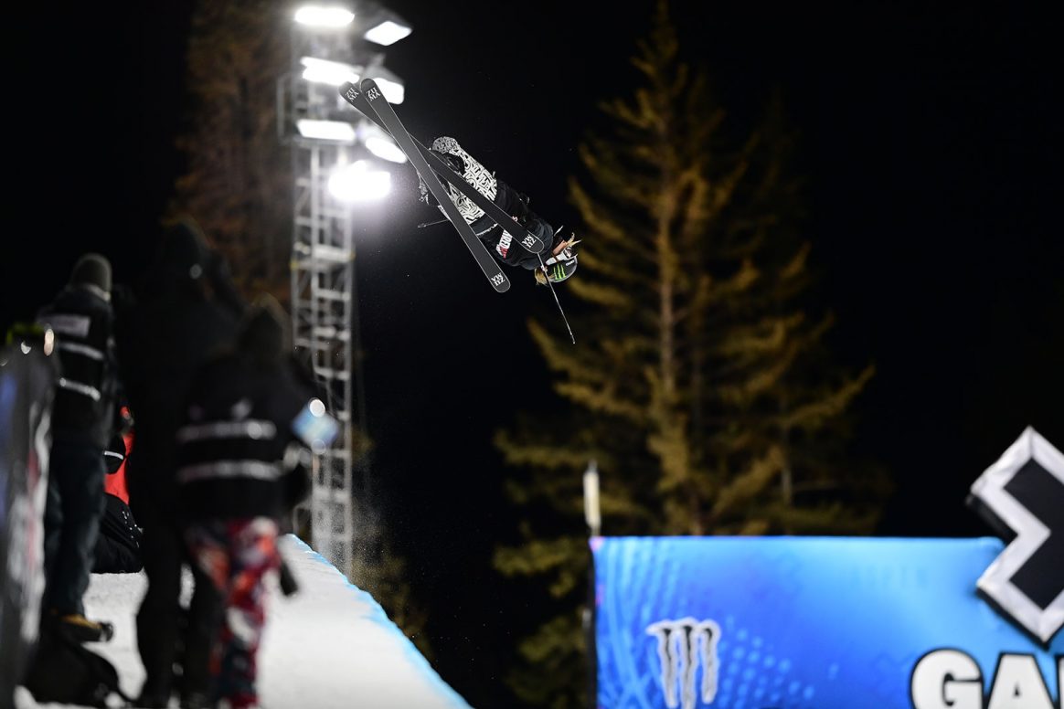 Casse Sharpe competes in Women's Ski Superpipe at the Winter X Games 2021 in Aspen, Colorado.