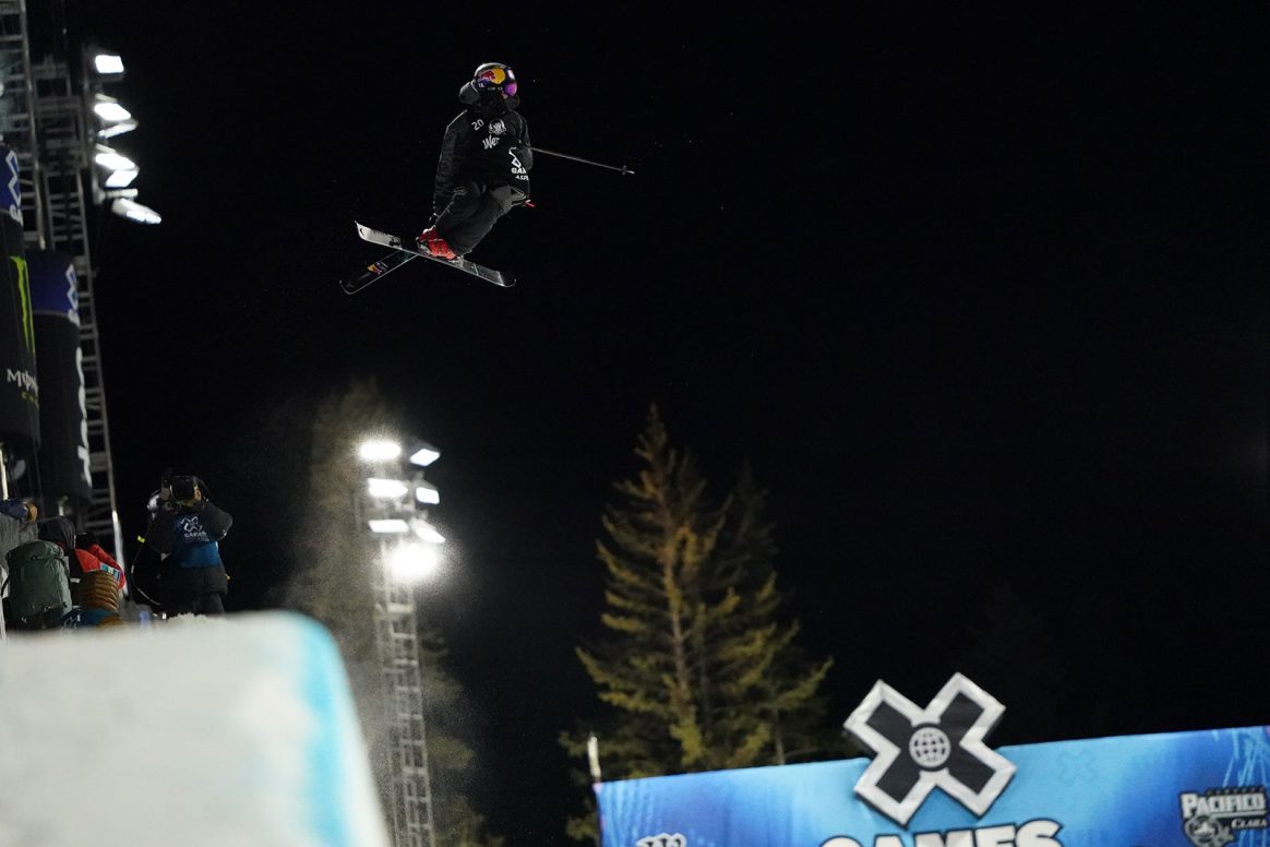 Nico Porteous competes in Winter X Games 2021 Men's Ski Superpipe.