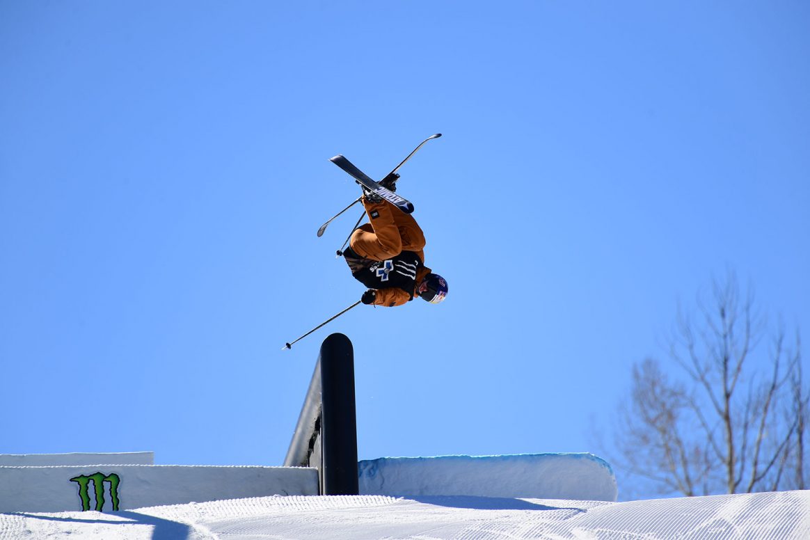 Fabian Boesch competes in Men's Ski Slopestyle at the 2021 Winter X Games in Aspen, Colorado.