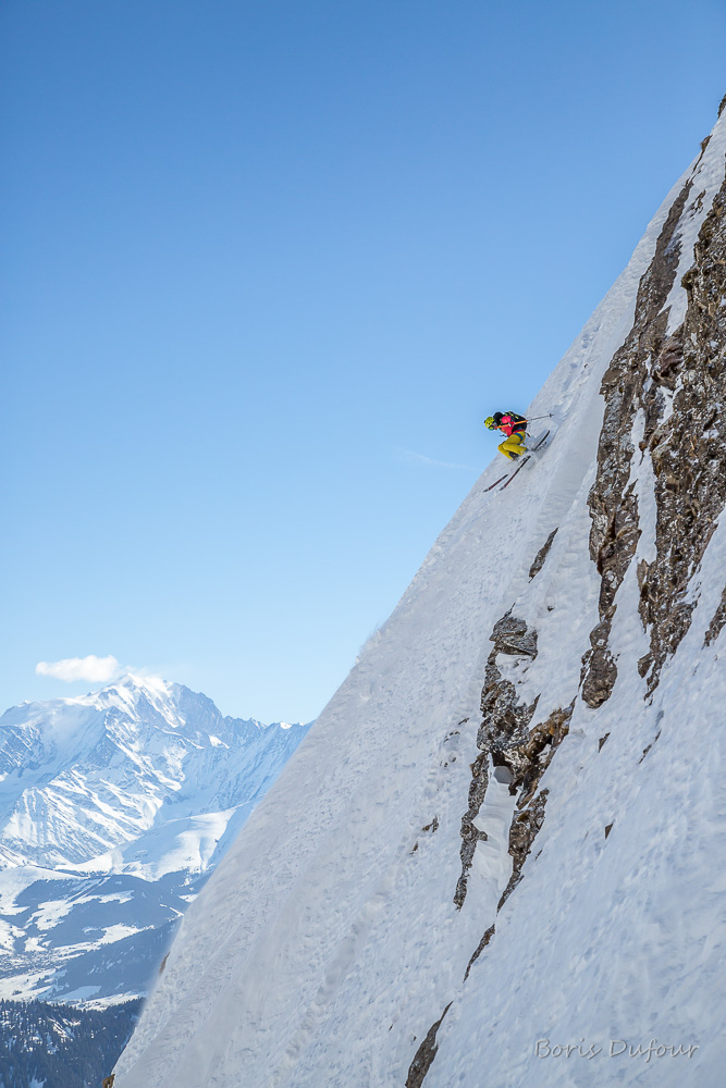 Paul Bonhomme in action on a steep slope. Photo: Boris Dufour