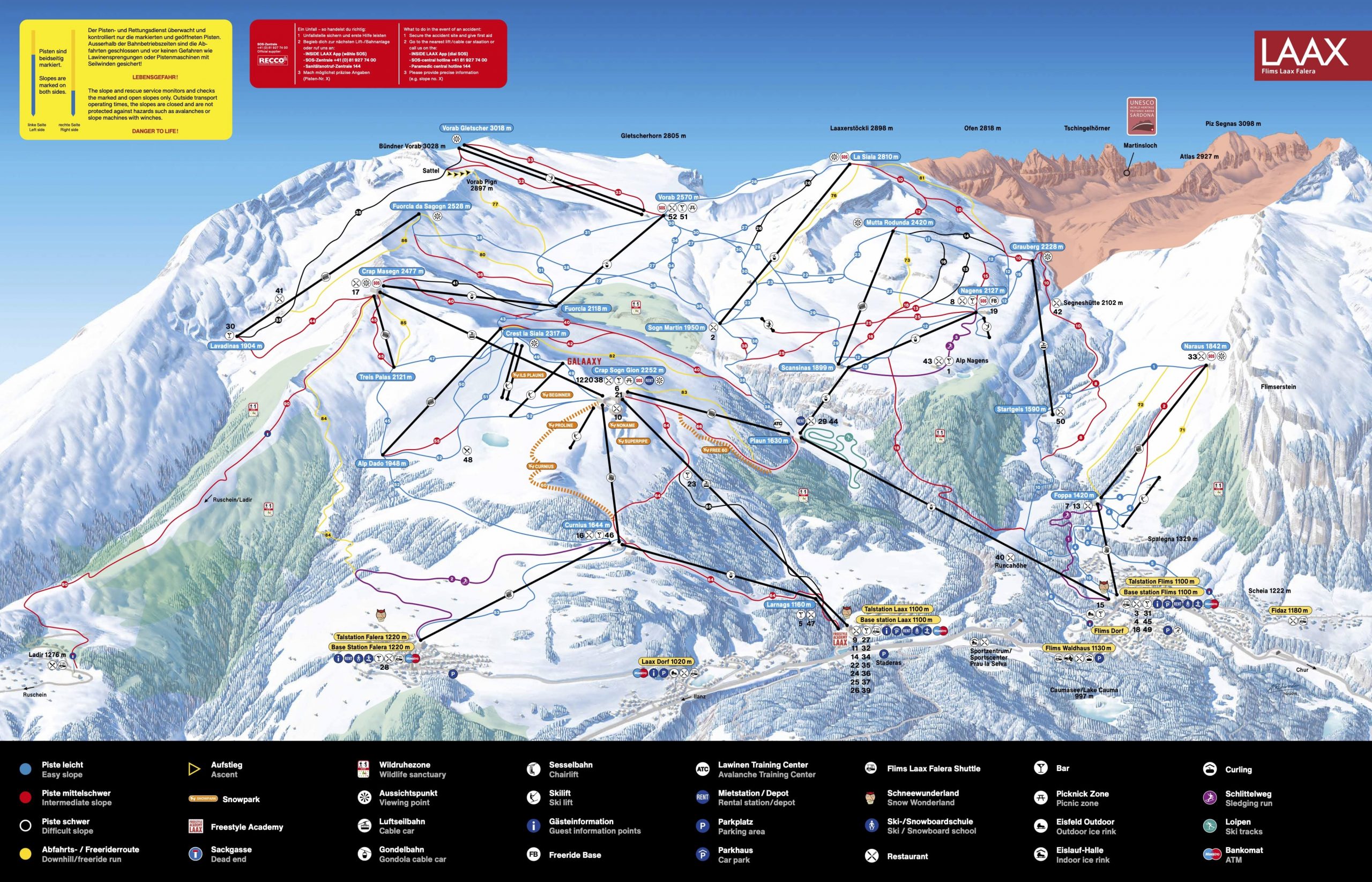 Laax Snowpark Map