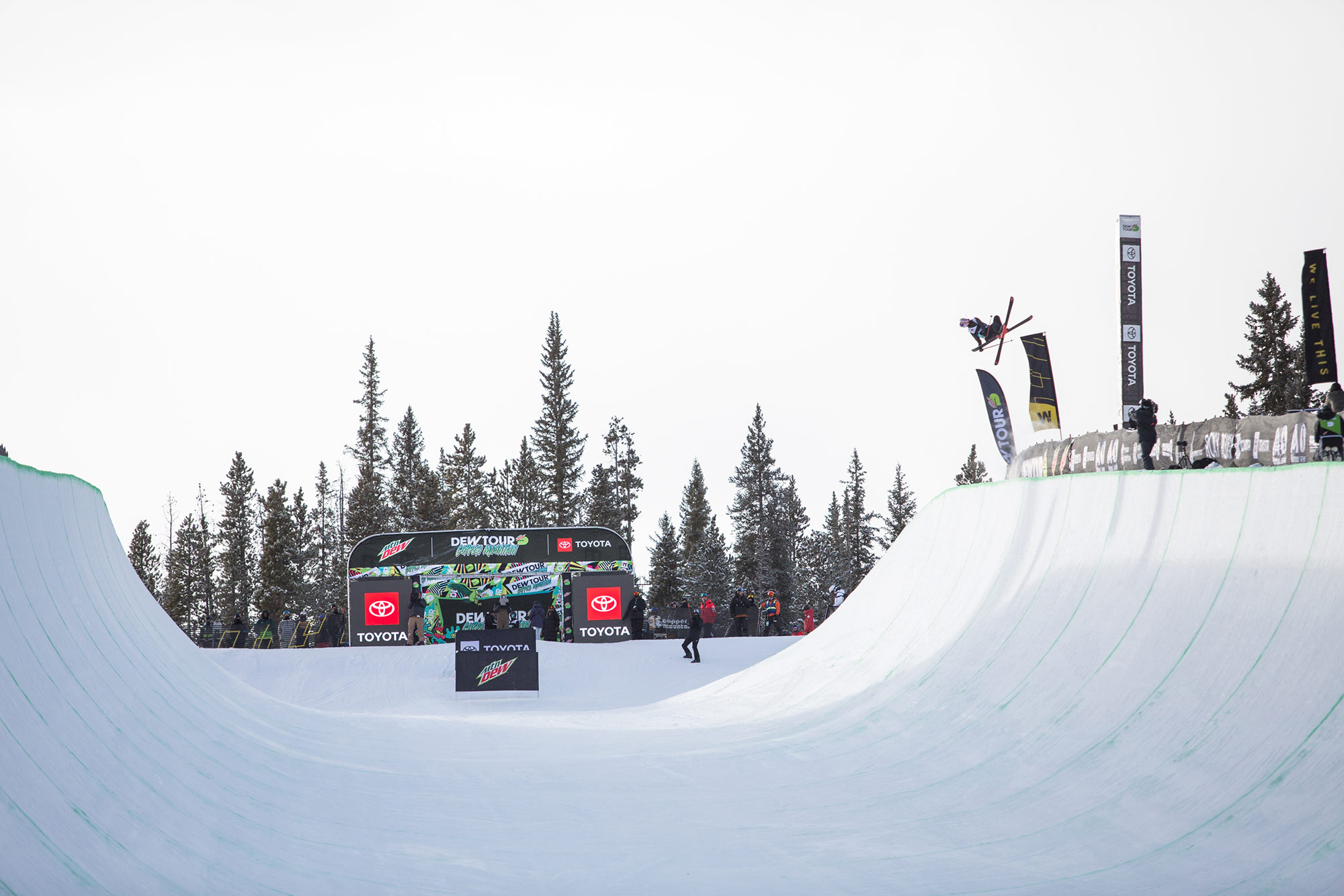 Eileen Gu competes in women's halfpipe finals at the 2021 Winter Dew tour in Copper Mountain, Colorado.