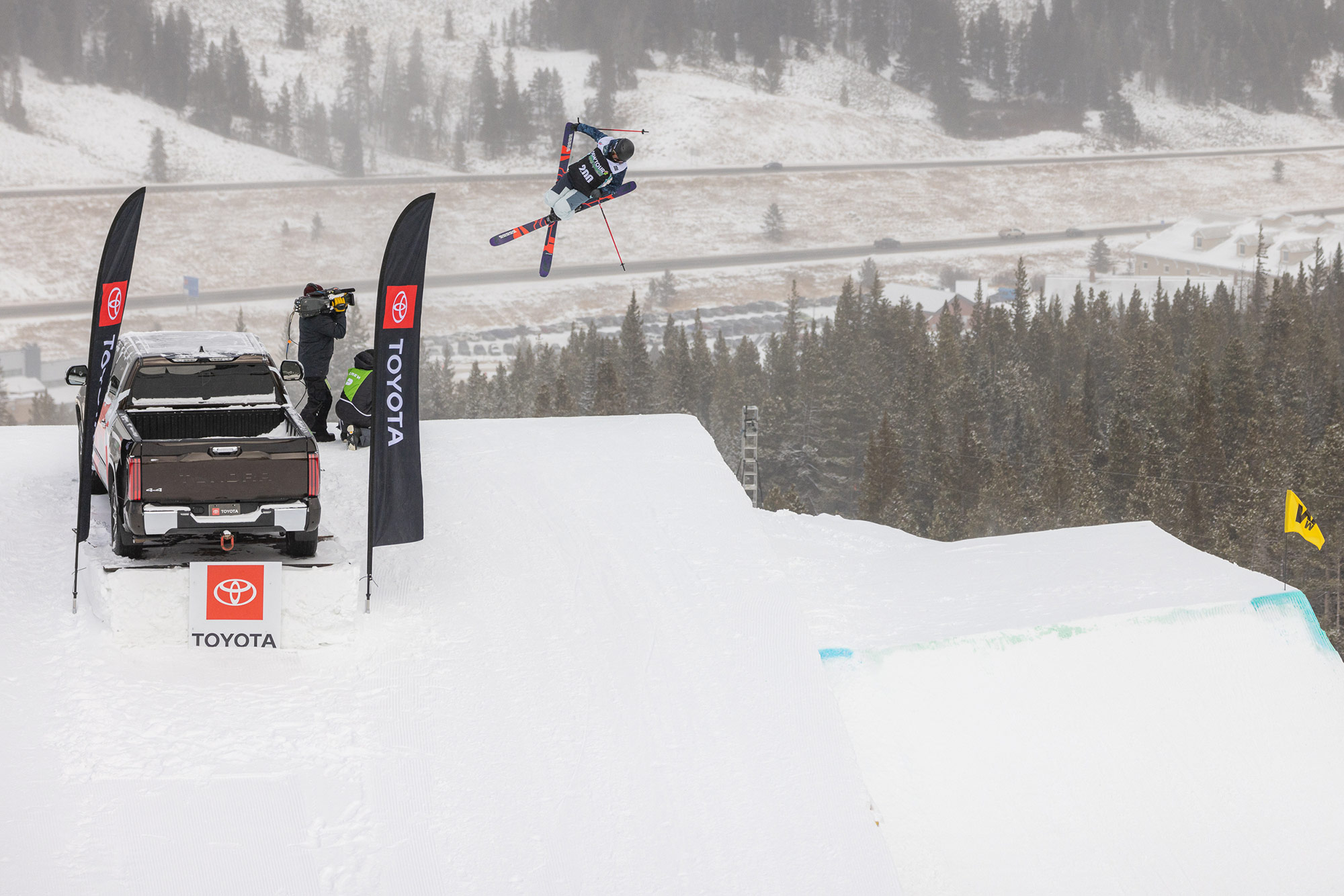 Johanne Killi competes in womens ski slopestyl finals at the 2021 Winter Dew tour.