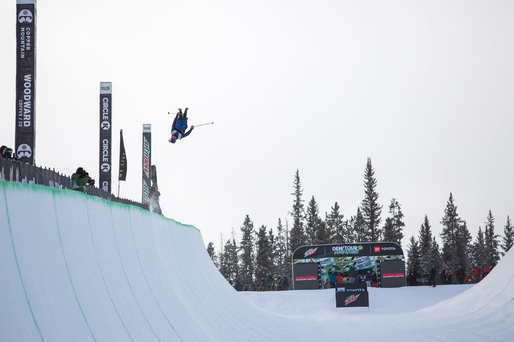 Hanna Faulhaber competes in women's ski halfpipe finals at the 2021 Winter Dew Tour.