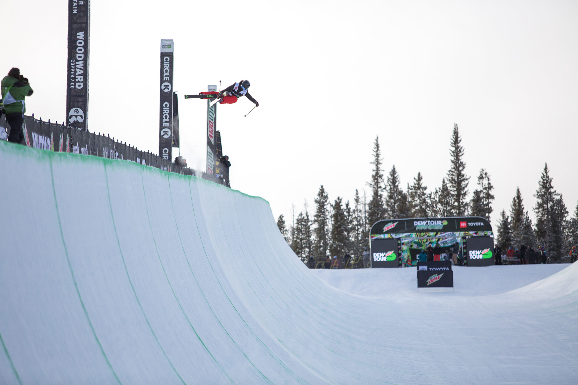 Kexin Zhang competes in the women's halfpipe finals at the 2021 Winter Dew Tour in Copper Mountain, Colorado.