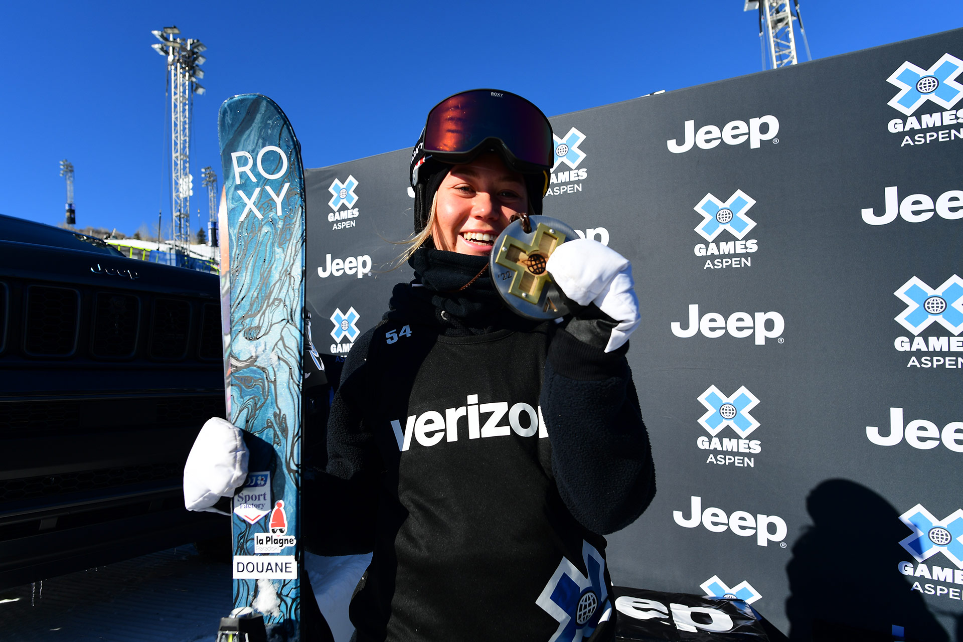 Tess Ledeux claims her gold medal in the 2022 Winter X Games womens ski slopestyle