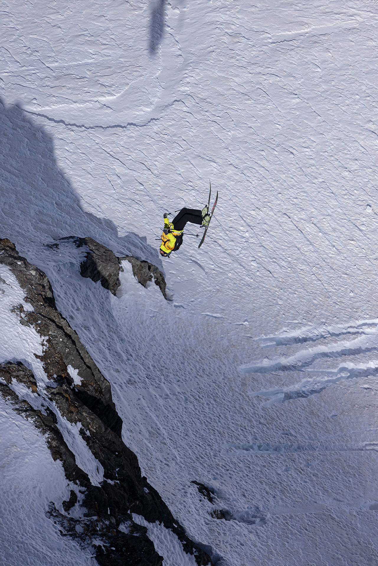 Maxime Chabloz launches a backflip at the 2022 Xtreme Verbier Freeride World Tour Finals